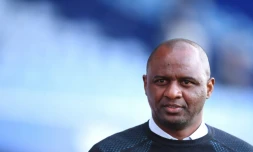 L'entraîneur français de Crystal Palace, Patrick Vieira dans le Goodison Park de Liverpool le 19 mai 2022 en Angleterre 