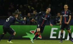 L'attaquant Edinson Cavani, auteur du 2e but du PSG contre Chelsea en Ligue des champions au Parc des Princes, le 16 février 2016