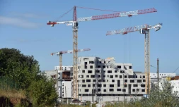 Un chantier de construction à Montpellier le 17 août 2015
