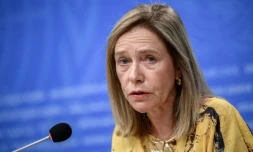 La secrétaire générale de l'Organisation météorologique mondiale Celeste Saulo à Genève, le 3 septembre 2026