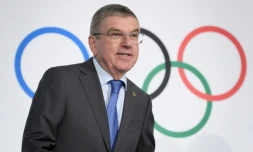 Le patron de la famille olympique Thomas Bach au siÚge du CIO à Lausanne, le 5 décembre 2019