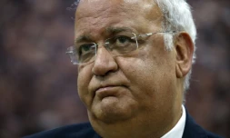 Le secrétaire général de l'Organisation de libération de la Palestine, Saëb Erakat, le 3 mars 2020 à Ramallah, en Cisjordanie occupée