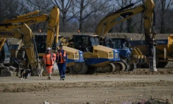 Sur le chantier de l'autoroute A69 près de Castres, le 27 février 2025