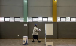 Un bureau de vote de Yeoville, dans le centre délabré de Johannesburg, le 27 mai 2024