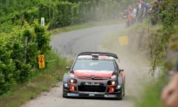 Le Britannique Kris Meeke au volant de sa Citroën lors du Rallye d'Allemagne, le 18 août 2017 à Trèves