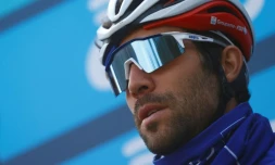 Thibaut Pinot avant la 5e étape de Tirreno Adriatico le 11 mars 2022 entre Sefro et Fermo, en Italie