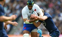 Le XV de France et Sébastien Vahaamahina ont été dominés par par l'Ecosse dans un match de préparation au Mondial à Édimbourg, le 24 août 2019 