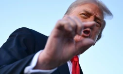 Le président américain Donald Trump à la base aérienne d'Andrews, dans le Maryland, le 7 septembre 2025