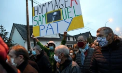 Marche en hommage Ă Samuel Paty, le 20 octobre 2020 Ă Conflans-Sainte-Honorine (Yvelines)