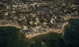 La station balnéaire de Mati, près d'Athènes, a été dévastée par les incendies, ici le 26 juillet 2018