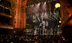 Au théùtre du ChĂątelet, Ă Paris le 21 juin 2020, lors de la cĂ©rĂ©monie des MoliĂšres 2020, qui doit ĂȘtre diffusĂ©e le 23 juin