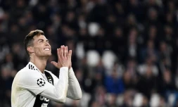 L'attaquant de la Juventus Cristiano Ronaldo lors du match contre l'Ajax en quarts retour de C1, le 16 avril 2019 Ă Turin