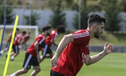 Les joueurs de Benfica Ă l'entraĂźnement, le 4 mai 2020