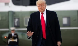 Donald Trump, sur la base aérienne d'Andrews, près de Washington, le 23 janvier 2020