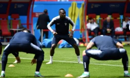 Blaise Matuidi lors d'une séance d'entraînement avec les Bleus à Kazan, le 15 juin 2018, à la veille du match contre l'Australie