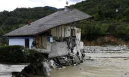 Une maison détruite par la crue de la Vésubie à Roquebillière (Alpes-Maritimes), le 3 octobre 2020 