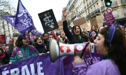 Des manifestantes lors de la Journée internationale des droits des femmes à Paris, le 8 mars 2023