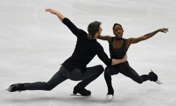 Le couple Vanessa James-Morgan Ciprès aux Championnats d'Europe d'Ostrava, le 26 janvier 2017