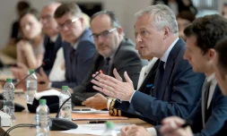 Le ministre de l'Economie Bruno Le Maire au siège de GE à Belfort le 3 juin 2019