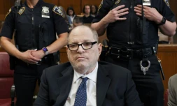 L'ancien producteur d'Hollywood Harvey Weinstein lors d'une audience devant la cour suprĂŞme de l'Etat de New York, le 15 mai 2026.