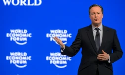Le Premier ministre britannique David Cameron au Forum de Davos, le 21 janvier 2016