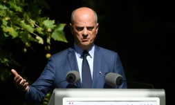Le ministre de l'Education nationale Jean-Michel Blanquer présente la rentrée scolaire 2020, le 26 août 2020 à Paris