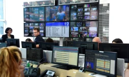 Les journalistes de franceinfo dans les studios de la Maison de la Radio le 31 août 2016 à Paris