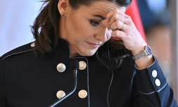 La présidente hongroise Katalin Novak, le 13 février 2023 à Budapest