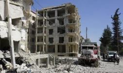 Un bùtiment détruit par une frappe du régime syrien à Idleb, le 12 juillet 2019