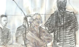 Croquis d'audience du procès d'Abdelhakim Dekhar, jugé aux assises pour tentatives d'assassinat en 2013 à Paris, le 17 novembre 2017