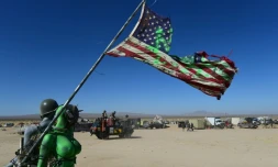 Le festival Wasteland Weekend, consacré aux films apocalyptiques, dans le désert de Mojave (Californie), le 22 septembre 2016