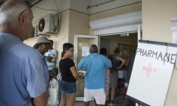 Devant l'hôpital Louis Constant Fleming à Marigot, sur l'île de Saint-Martin, le 15 septembre 2017