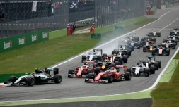 Les monoplaces au départ du Grand prix d'Italie de sur, l'Autodrome de Monza, le 4 septembre 2016