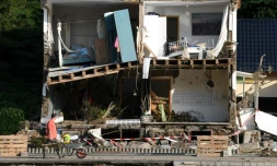 Scène de destruction dans la petite ville de Dernau, en Rhénanie-Palatinat, dans l'ouest de l'Allemagne, le 18 juillet 2021