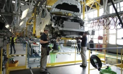 Chaîne de montage à l'usine Renault de Sandouville