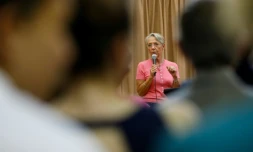 La Première ministre Elisabeth Borne en meeting à Thury-Harcourt (Calvados)le 16 juin 2022 
