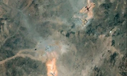Image satellite fournie par Maxar Technologies le 1er juillet 2025 montrant le site nucléaire iranien de  Fordo, au sud de Téhéran, visé par des frappes américaines le 22 juin