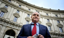 Le procureur Nicola Gratteri, Ă l'avant-veille de l'ouverture du procĂšs de la 'Ndrangheta, la plus puissante mafia italienne, le 11 janvier 2021 Ă Rome