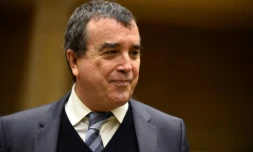 Arnaud LagardĂšre, PDG du groupe LagardĂšre, devant la commission d'enquĂȘte sur la concentration des mĂ©dias au SĂ©nat Ă Paris le 17 fĂ©vrier 2022