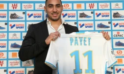La recrue phare de l'OM Dimitri Payet lors de sa présentation officielle, le 30 janvier 2017 à Marseille