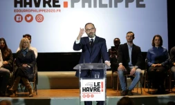 Le Premier ministre Edouard Philippe s'exprime lors d'une réunion publique au Havre le 31 janvier 2020