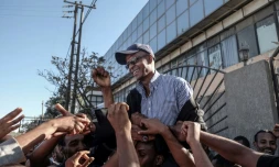 Eskinder Nega, figure de l'opposition éthiopienne, à Addis Abeba le 14 février 2018