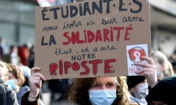 Manifestation d'étudiants contre la précarité, le 20 janvier 2021 à Paris