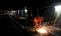 Travaux à la station Auber (RER A), le 23 juillet 2016 à Paris