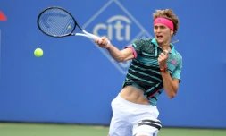L'Allemand Alexander Zverev face au Japonais Kei Nishikori lors du tournoi de Washington, le 3 aôut 2018