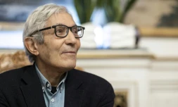 L'écrivain franco-algérien Boualem Sansal après avoir reçu la médaille de la ville de Strasbourg, dans l'est de la France, le 26 janvier 2026