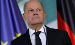Le chancelier allemand Olaf Scholz, le 8 octobre 2023 à Berlin