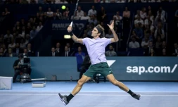 Le Suisse Roger Federer au tournoi de Bâle, le 29 octobre 2017