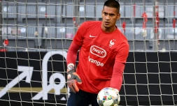 Le gardien de l'équipe de France Alphonse Areola lors d'une séance d'entraînement à Munich, le 5 septembre 2018