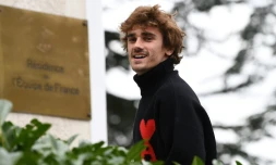 Antoine Griezmann à son arrivée au centre d'entraînement de l'équipe de France de Clairefontaine, le 18 mars 2019   